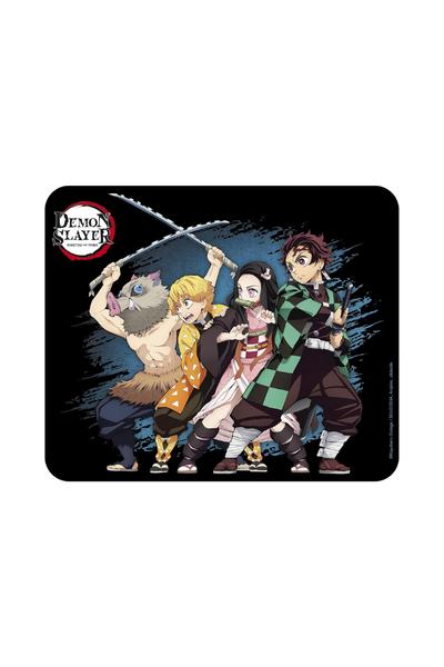 ABYSTYLE Demon Slayer Square Mouse Pad Precision Speed and Non-Slip Rubber Base 8" Across Features Tanjiro, Nezuko, Zenitsu & Inosuke Anime Manga Office Desktop Accessories Gift