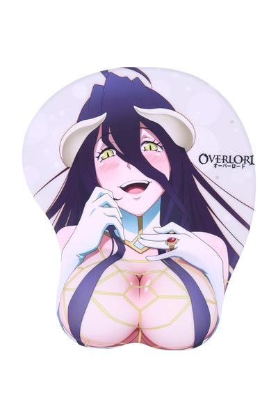 Overlord Albedo 3D Anime Mouse Pads with Wrist Rest Gaming Mousepads 2Way Skin (Overlord)