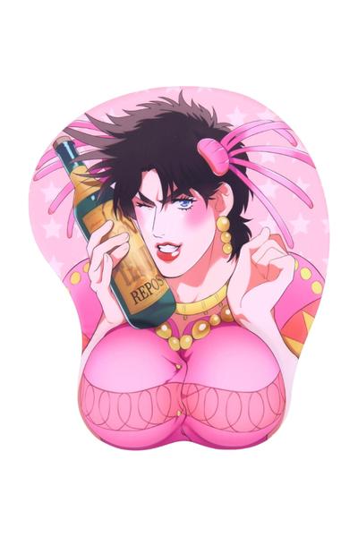 Pink Anime 3D Mouse Pad with Soft Wrist Rest Gaming 3D Mousepads 2Way Skin