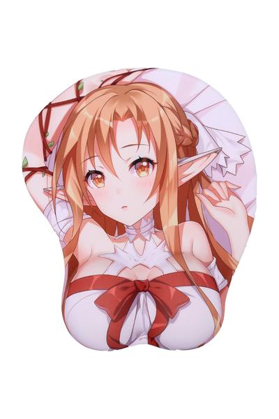 Asuna 3D Anime Mouse Pads with Rest Gaming Mousepads 2Way Skin (Asuna 2)